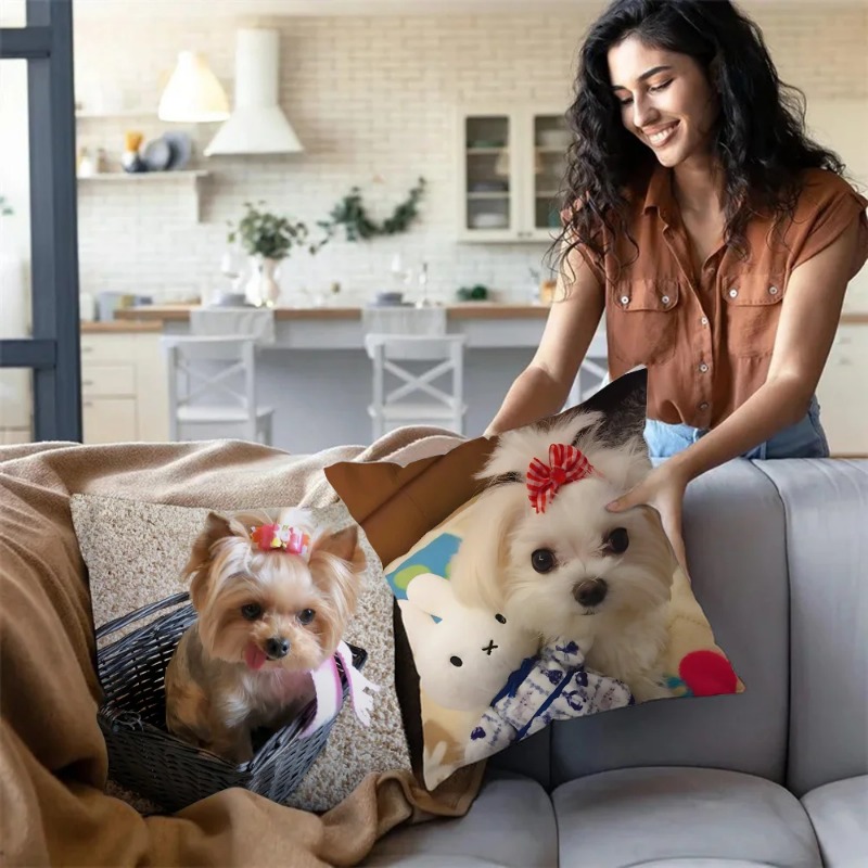 Fodere per cuscini per cani carini Divano dei cartoni animati Federa decorativa per la casa Stampa Fodera per cuscino carina
