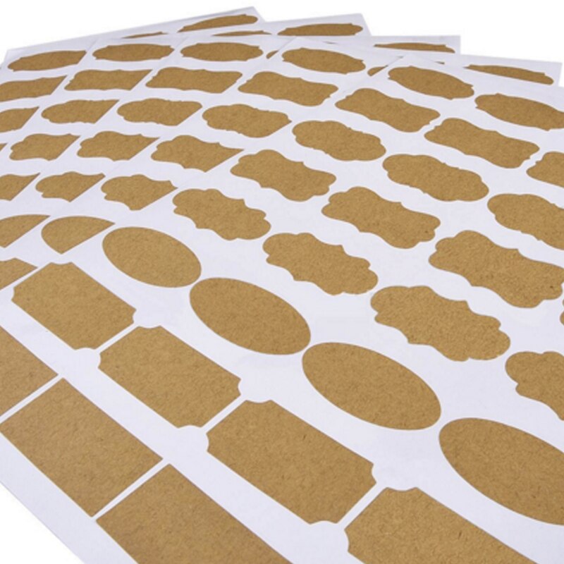 192pcs/6sheets Essential Oil Bottle Labels Sticker Kraft Paper Perfume Cosmetic Bottle Identify Sticker