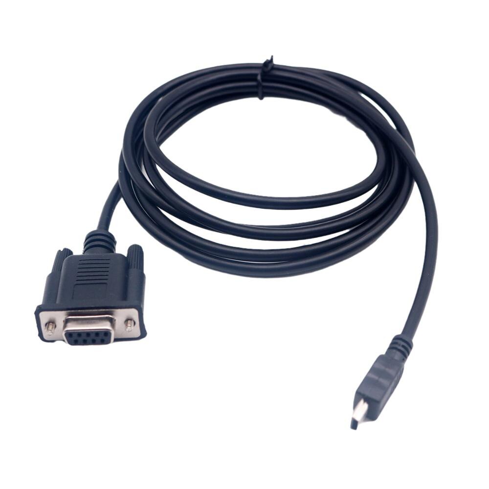1x DB9 Female Panel Mount Jack to Mini USB 5pin Male 90 Degree Right Angle Plug Connector Cable Cord 1.8m