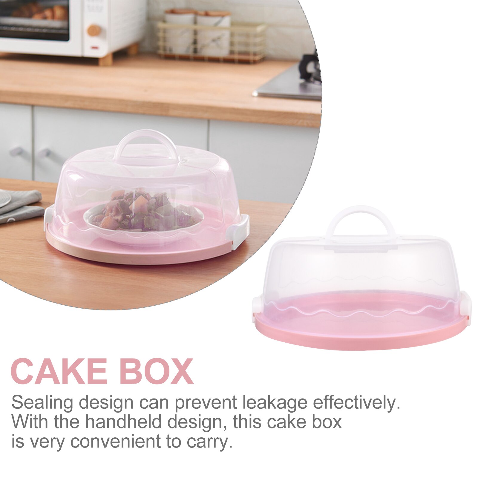 10inch Transparent Cake Box Portable Handheld Cake Package Food Storage Case Fresh Keeping Container Birthday Baking Supplies