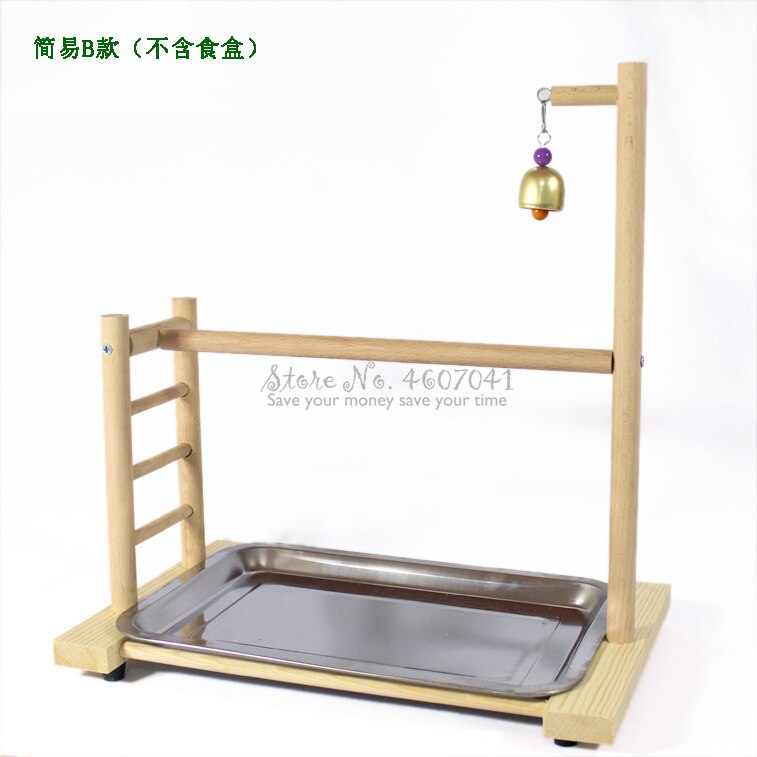 Perchas para pájaros de 39x36x23cm, bandeja alimentadora para patio de juegos, campana para loro, soporte de mesa para loro, periquito, pinzón