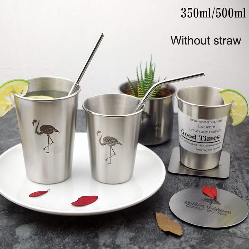 Kopper i rustfrit stål tumbler premium metal kopper stabelbare holdbare kop nordisk stil til kaffe øl drikkevarebeholder
