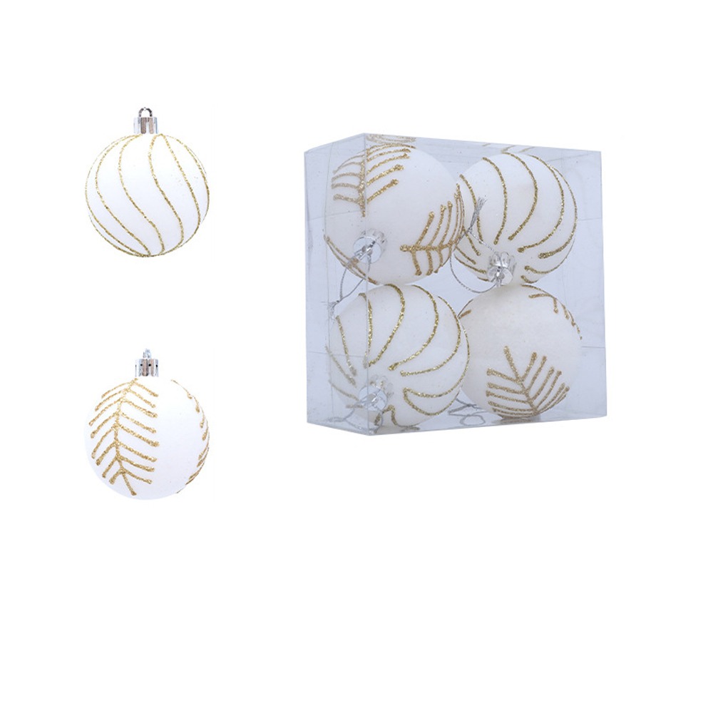 6cm Christmas Balls Set DIY Crafts Shatterproof Christmas Hanging Balls Flocking Christmas Spheres Pendant Photographic Props: Fluorescence Yellow