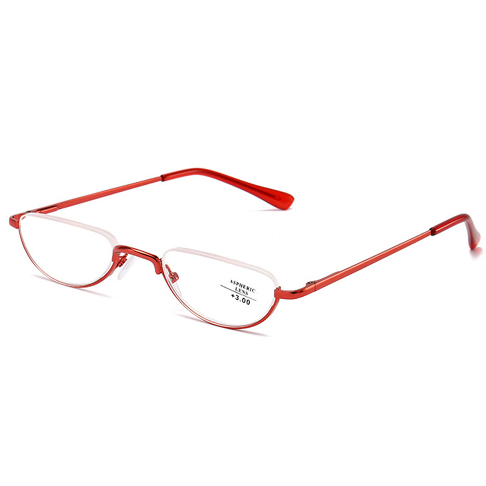 Ultralight Metal Half Frame Reading Glasses Unisex Portable Business Presbyopia Glasses With Diopters +1.00+1.50+2.00+2.50+3.00: +200 / c3