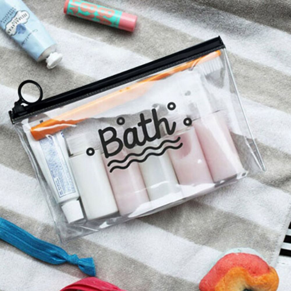 Bath PVC Travel Cosmetic Bags Waterproof Transparent Women Portable Make Up Bag Toiletry Organizer Storage Case Wash Pouch: bath 21X13cm