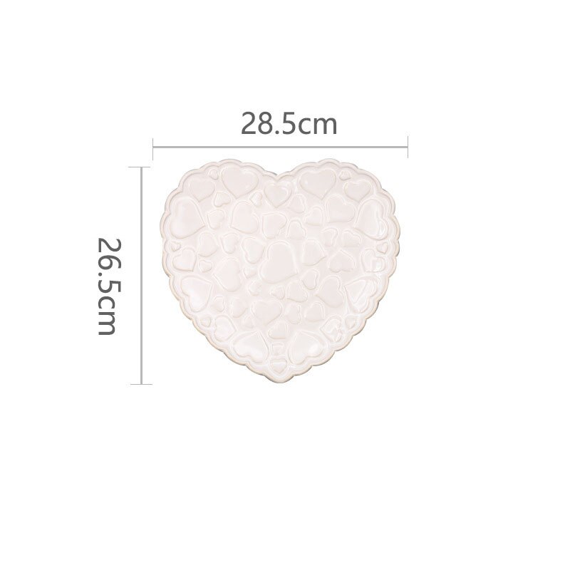 French Ceramic Plate Court Floral Relief Decor Desktop Fruit Salad Dish Modern Western Restaurant Plates Set Kitchen Tableware: E-large