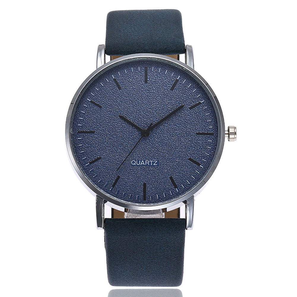 Vansvar Unisex Mannen Vrouwen Matte Dial Horloge Lederen Band Quartz Horloge EIG88: Dark coffe
