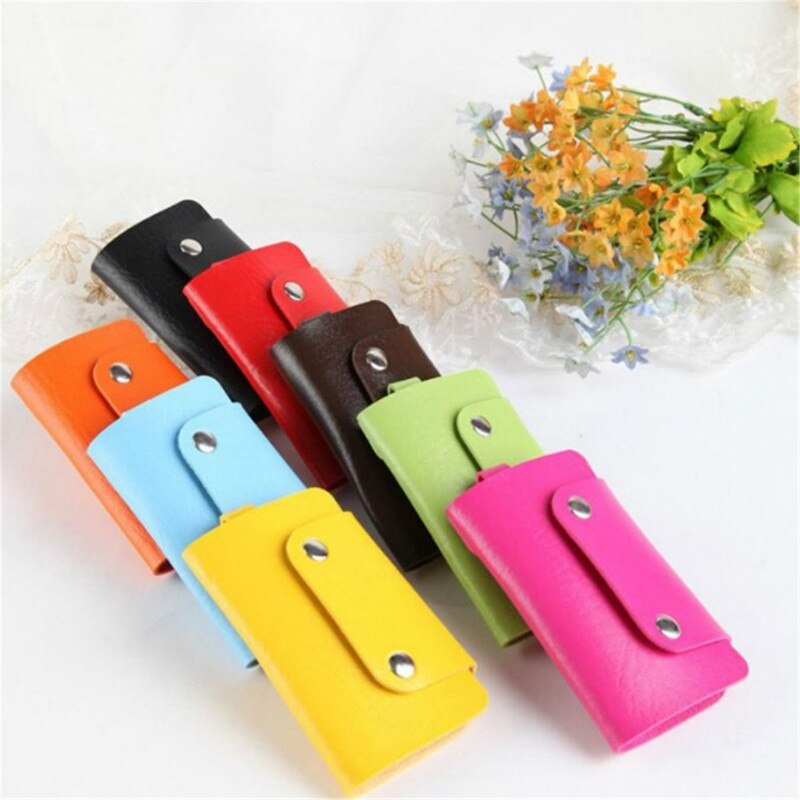 Mannen Draagbare Lederen Huishoudster Houders Eenvoudige Effen Kleur Opslag Bagcar Sleutelhanger Key Holder Bag Case Unisex Wallet Cover