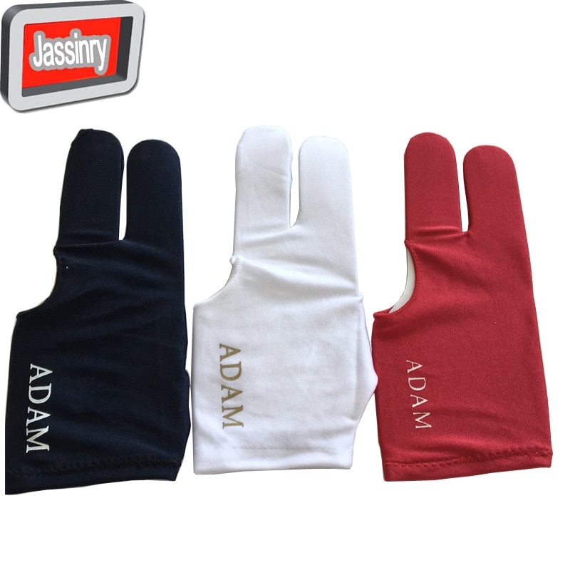 6 uds. Guantes de billar Adam blanco negro rojo piscina tres dedos guantes accesorios de billar de