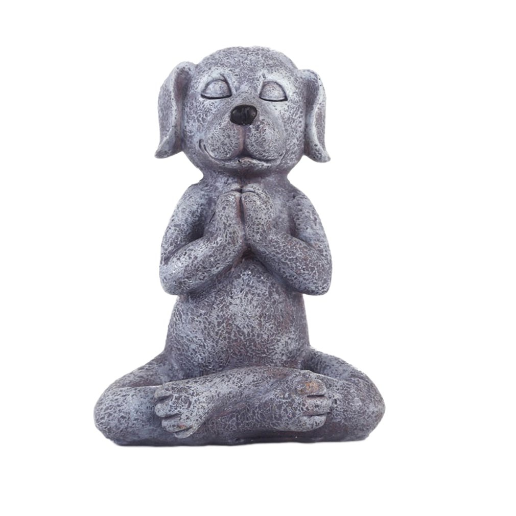 Meditation Yoga Dog Statue Collectable Exquisite Small Statues Home Office Desk Decoration Ornament Toy