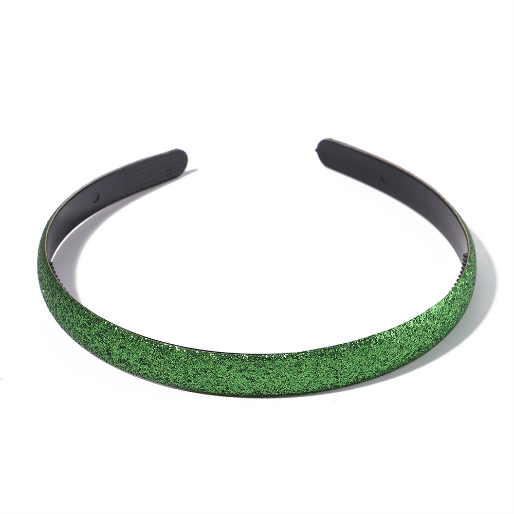 Macaron Sparkly Headbands Hairband Children Shining Head Hoop for Girls Brimmed Glitter Headdress Sweet Simple Hair Accessories: S / green