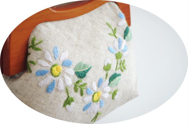 Angelatracy Borduurwerk Handtas Vrouwen Handgemaakte Tote Bloemen Boekentassen Kamille Koreaanse Bloemen Tassen Vintage Houten Schoudertas