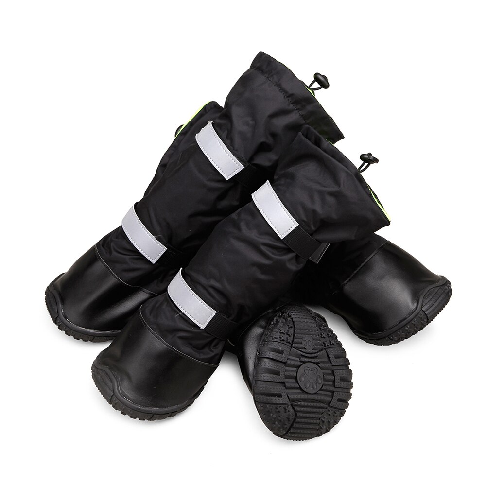 100% wasserdichte Große Hund Schuhe mit Gummi Sohle Winter draussen Schnee Stiefel Naht Abdichtung Regen Jack Stiefel Mittel groß Hund schuhe: Schwarz / XXL Länge 9.2-10 cm