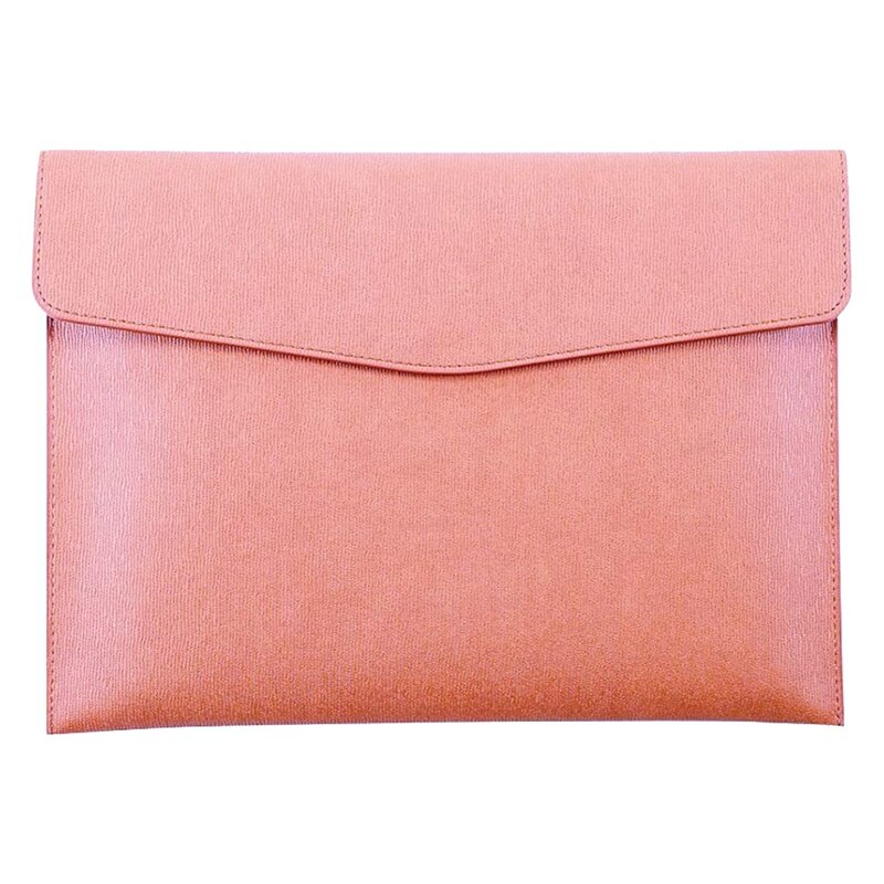 -PU Leather A4 File Folder Document Holder Waterproof Portfolio Envelope Folder Case with Snap Closure: Pink