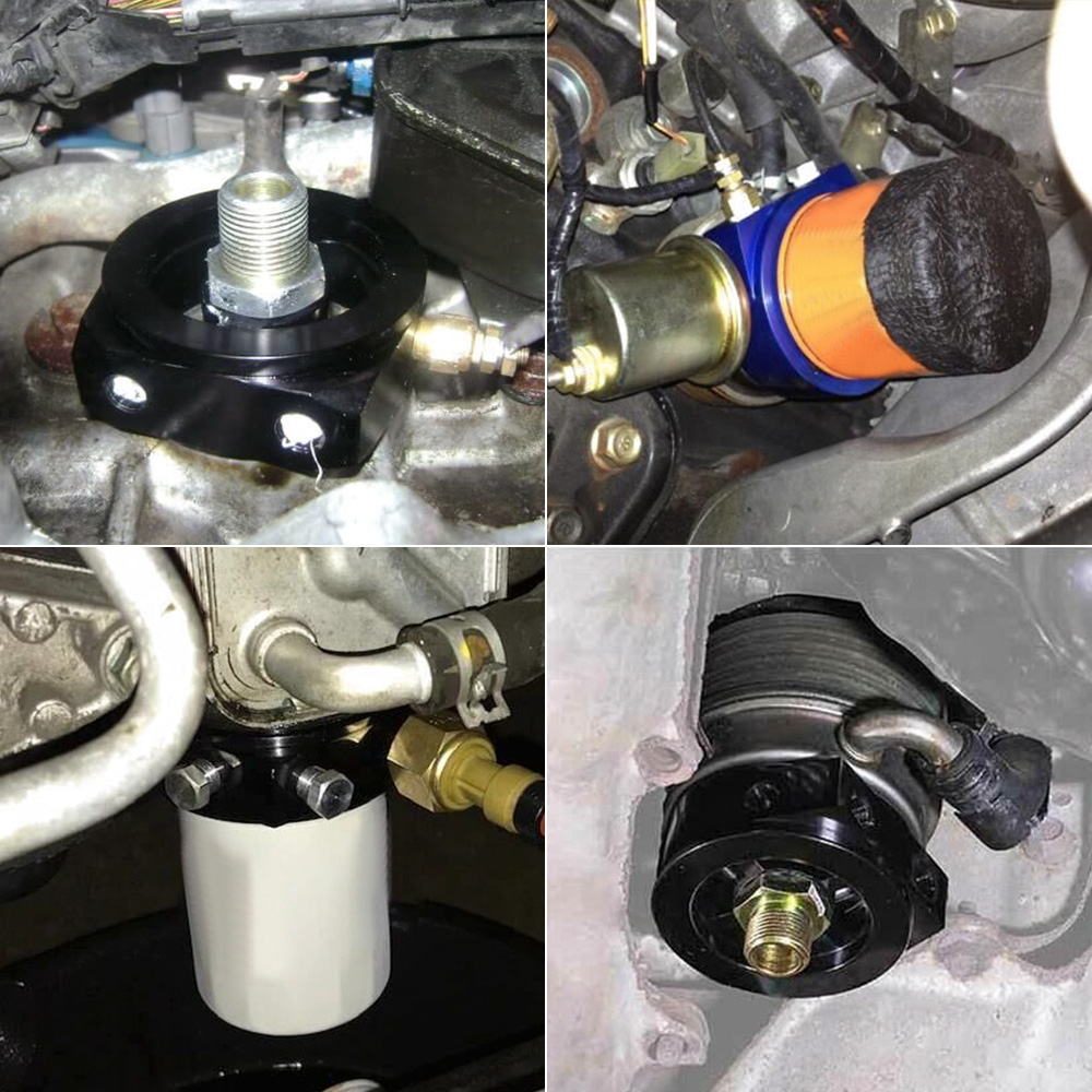 - Universal oil filter sandwich adapter Aluminum Sandwich Oil Adapter Filter Cooler Plate Kit AN10 JR6721