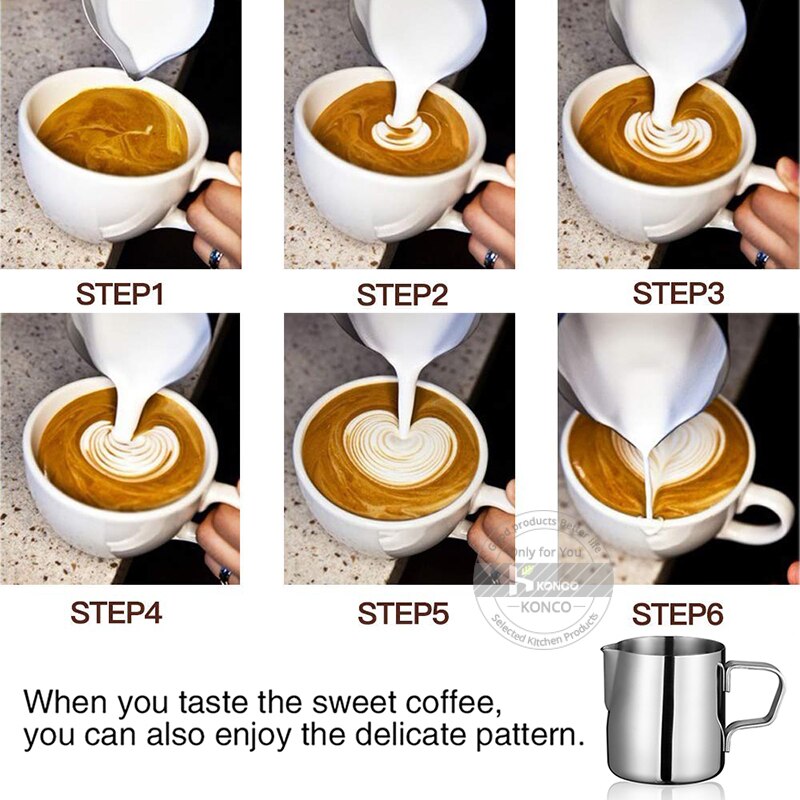 Non Stick Stainless Steel milk pitcher Milk Frothing Espresso Coffee Barista Craft Latte Cappuccino coffee pitcher milk cup
