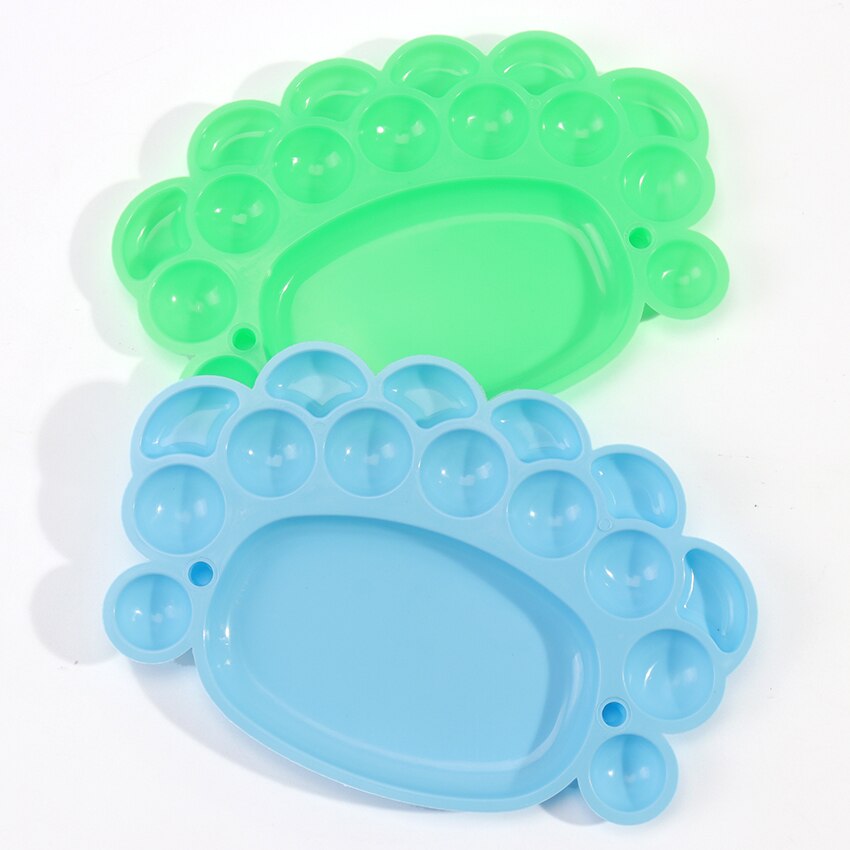 15 brunnar fotavtryck form plast palett konst färg plast ritbricka färg palett för olje akvarell målning pall