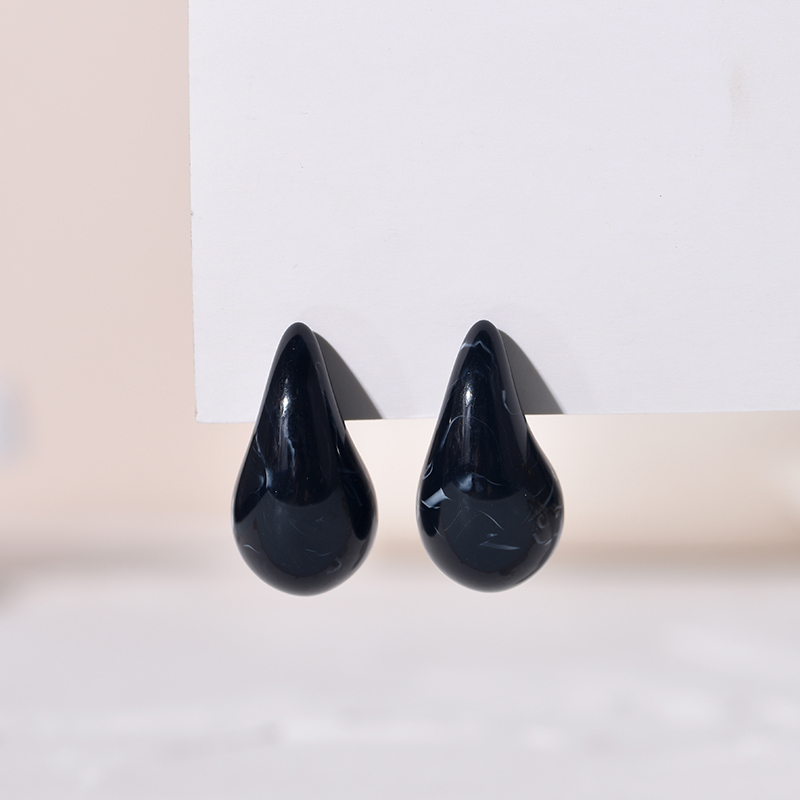 Pendientes grandes con forma de lágrima para Mujer y niña, aretes gruesos de acrílico con forma de gota de agua, color azul, negro, naranja y rojo, 2024: Multicolor