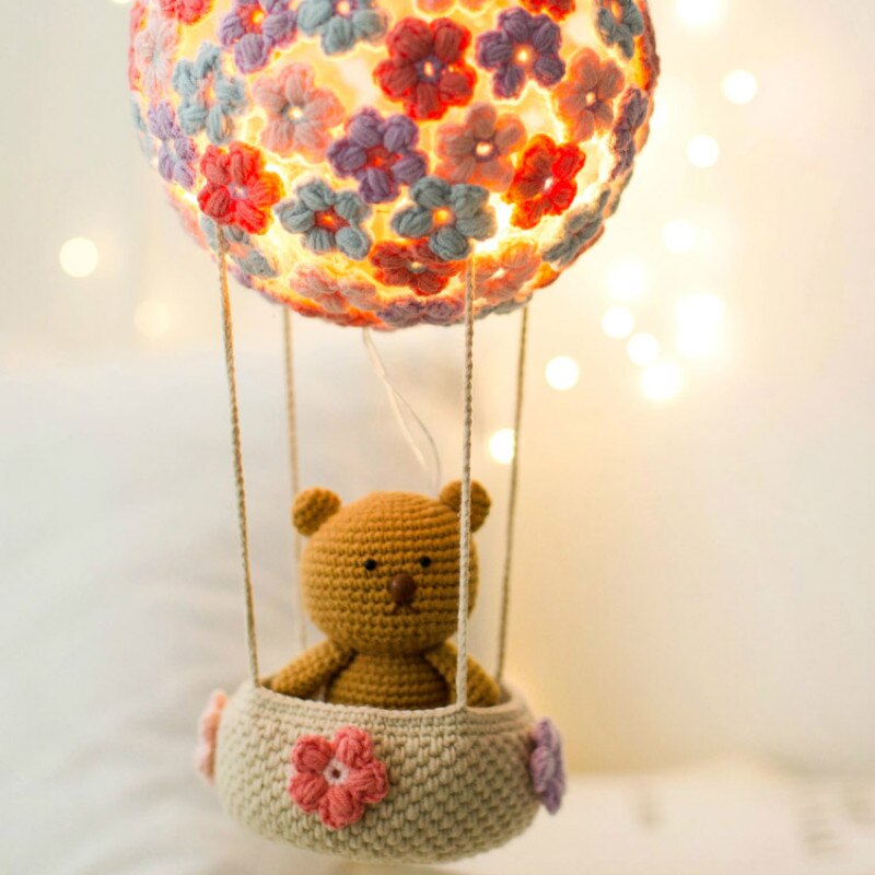 air balloon hanging light material kit handmade diy baby cotton crochet wool ball