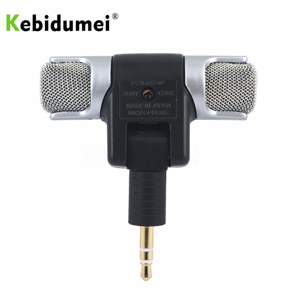 KEBIDUMEI Mini Mic Digitale Stereo Microfoon Digitale Mic adapter 3.5mm Jack voor PC Laptop Notebook Draagbare