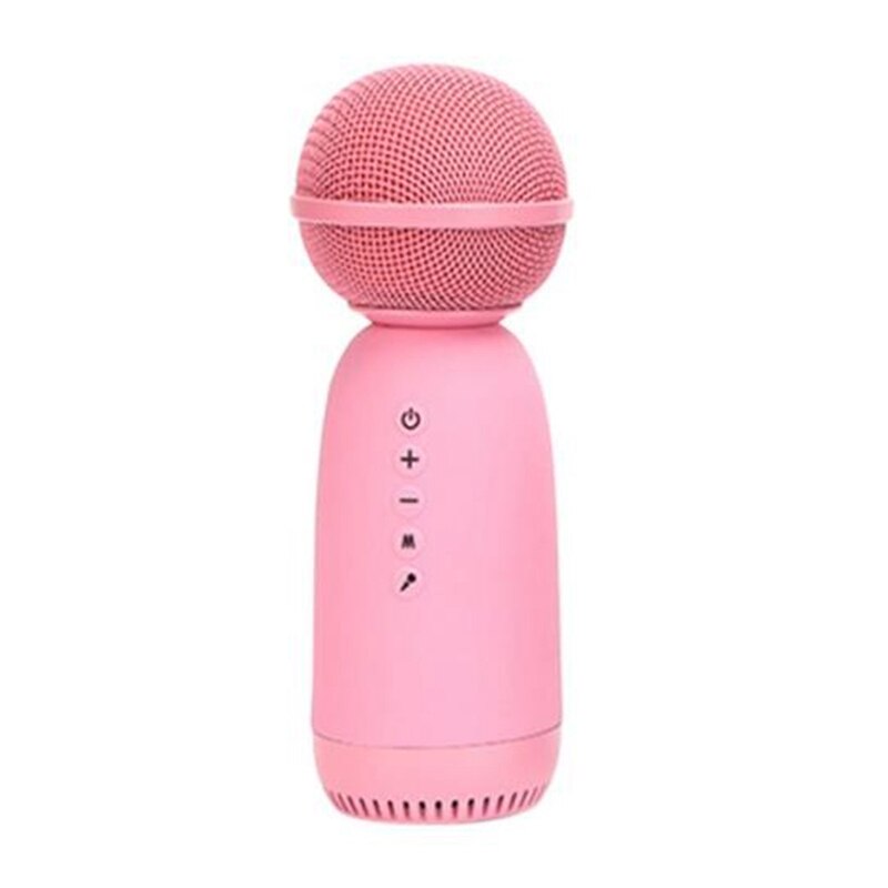 Wireless Bluetooth Karaoke Microphone Cute Speaker Handheld Microphone Player Singing Recorder Portable Mic: pink
