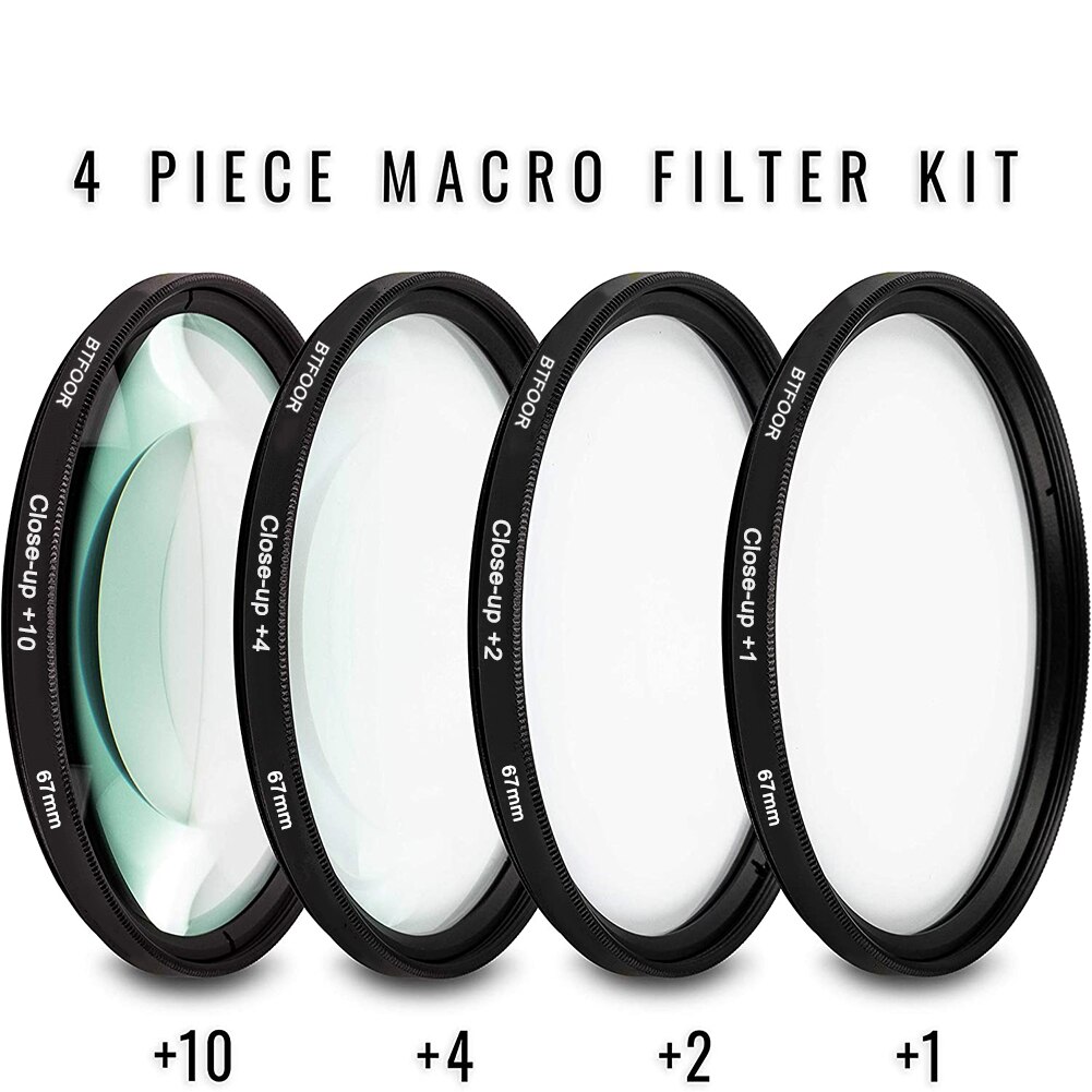 BTFOOR Macro Filtre 49 52 55 58 67 72 77 82 Mm pour Appareil Photo Objectif Canon Eos M50 6d 600d Nikon D3200 D3500 D5600 Sony A6000