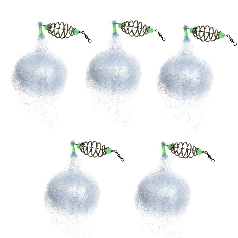 Fishing Net Trap Mesh Luminous Netting Fishnet Tackle Copper Spring Shoal Cast Gill Nets For Fishing Traps: 5pcs