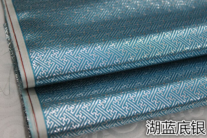 Robe de poupée cheongsam mongole en Satin, spirale carrée Vintage, Faux Satin, brocart de soie doré, tissu Jacquard, dentelle, bricolage: Silver and sea blue
