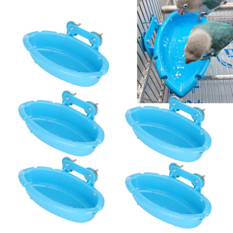 Beauty 5Pcs Vogel Plastic Bad Baden Bad Douche Bad Voedsel Water Kom Doos Feeder Voor Papegaai Vogel Benodigdheden Wassen bad