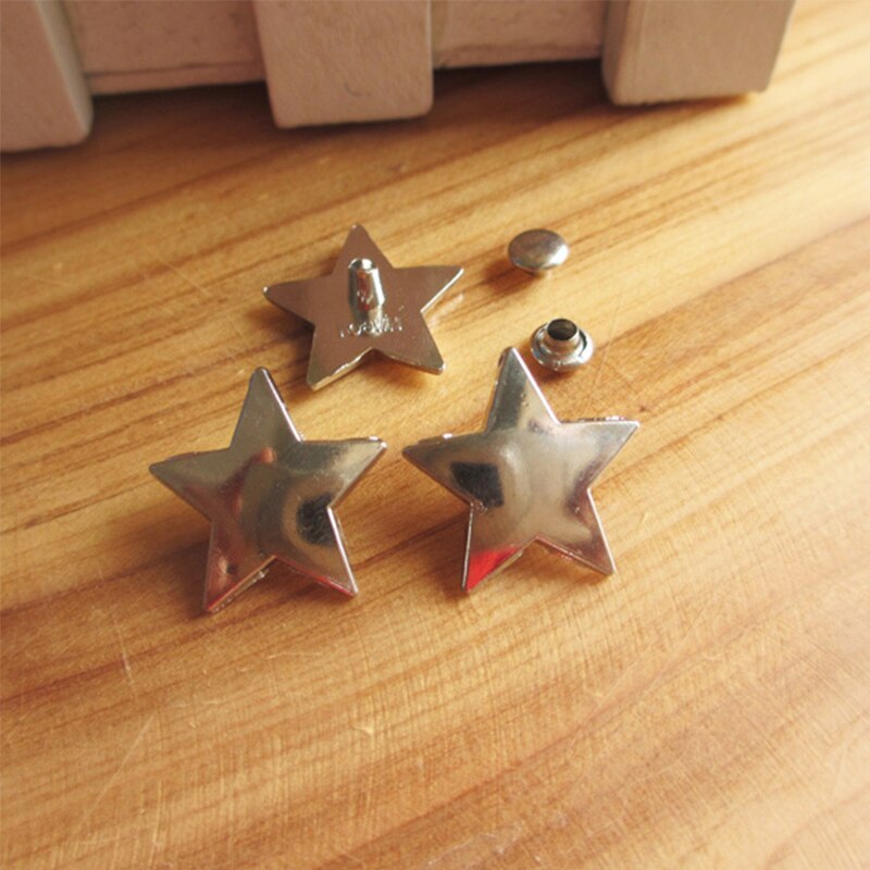 Tachuelas de Metal con remaches de estrellas, accesorios de decoración para ropa, sombreros, bolsas, zapatos, manualidades, perforación de vidrio, 10 Uds.