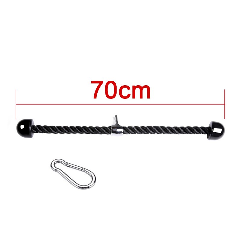 Fitness Lat PullDown Corde Triceps Push Up Poulie Câble Machine de Fixation Robuste Cordon D'accroche pour Gymnastique À La Maison L'aviron Poids L'exercice: Black-70cm