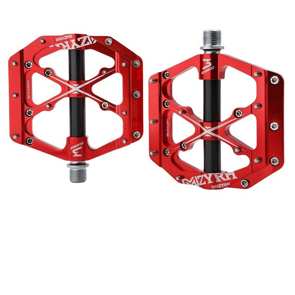 MTB Road Bike 3 Bearings Mountain Bike Pedals Platform Bicycle Flat Alloy Pedals 9/16" Pedals Cycling Non-Slip Alloy Flat Pedals: B