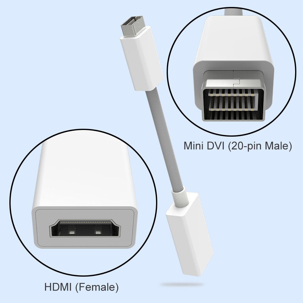 Robotsky Mini Dvi Male Naar Hdmi Female Kabel Monitor Video Adapter Converter Kable Cabo Cord 1080P Voor Apple Mac macbook