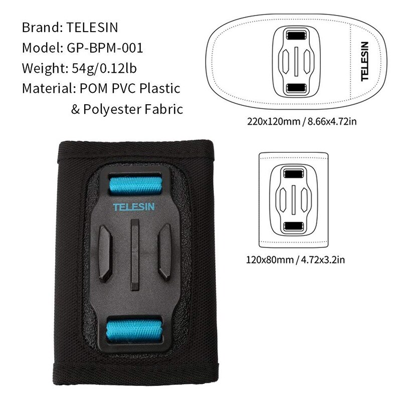 TELESIN fixation rapide bandoulière avec double tête j-crochet sac à dos support de coussin pour GoPro Hero 7 6 5 SJCAM EKEN OSMO ACTION