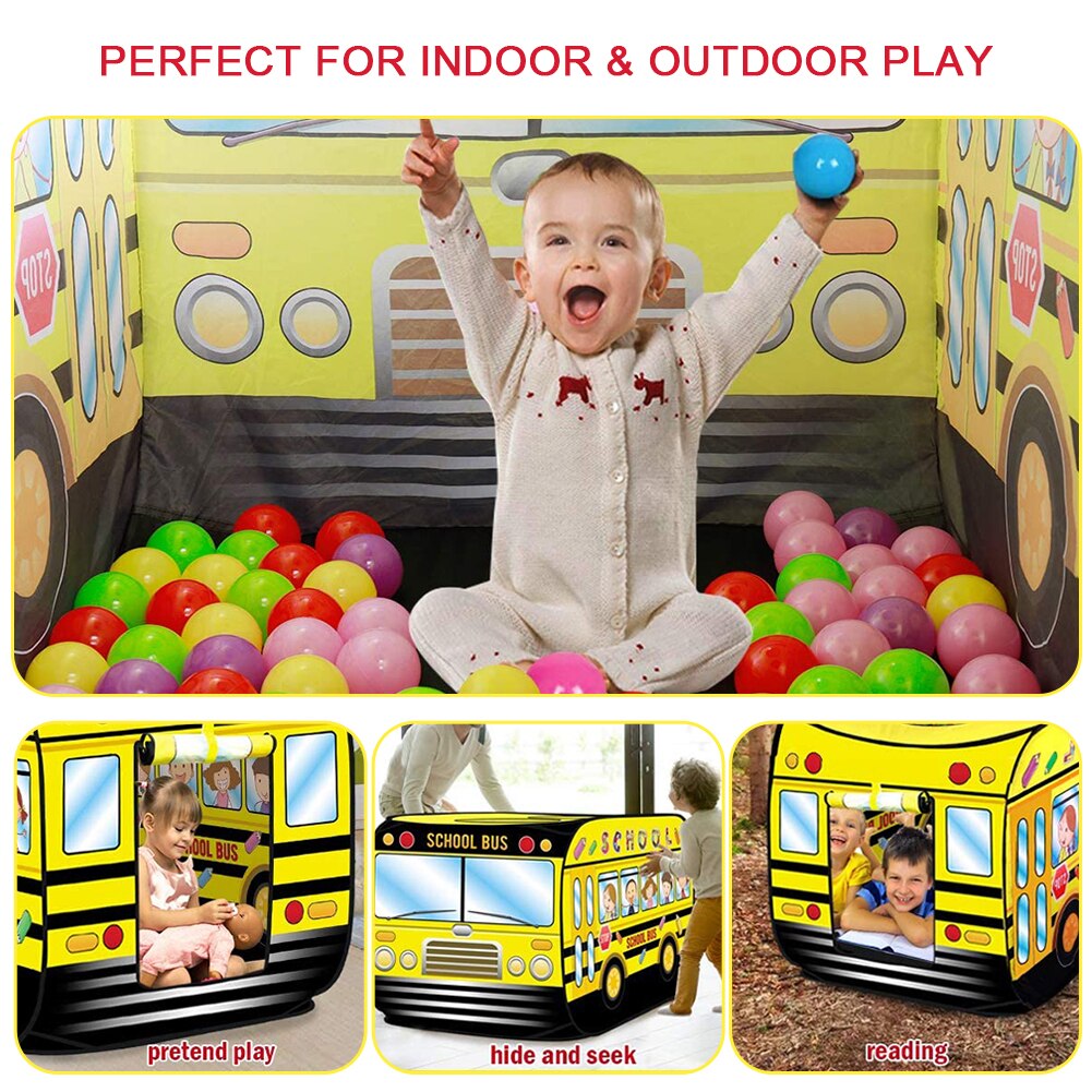 Kind Spelen Tent Creatieve Up Auto Tenten Indoor Schoolbus Pop Up Playhouse Pretend Voertuig Speelgoed Cadeau Voor Jongens Meisjes