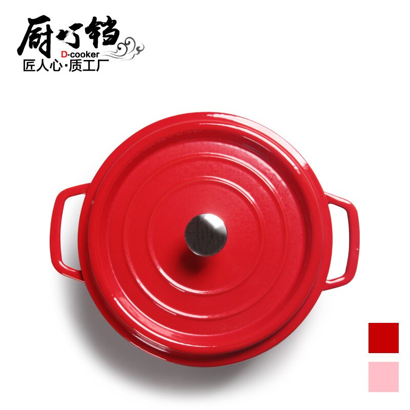 Pot en émail casserole en fonte rose rouge pot en émail 22cm24cm pot en fonte épaisse