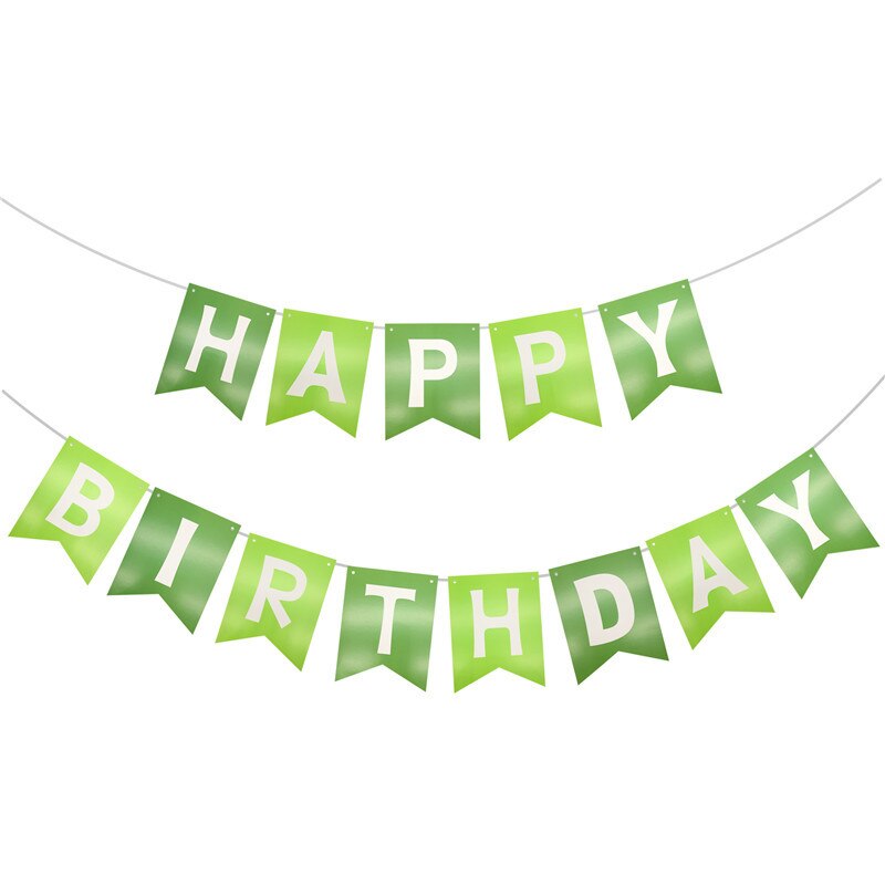 Chicinlife green Happy birthday Banner Jungle Animal dinosaur theme Birthday Party Decoration kids 1st birthday Supplies