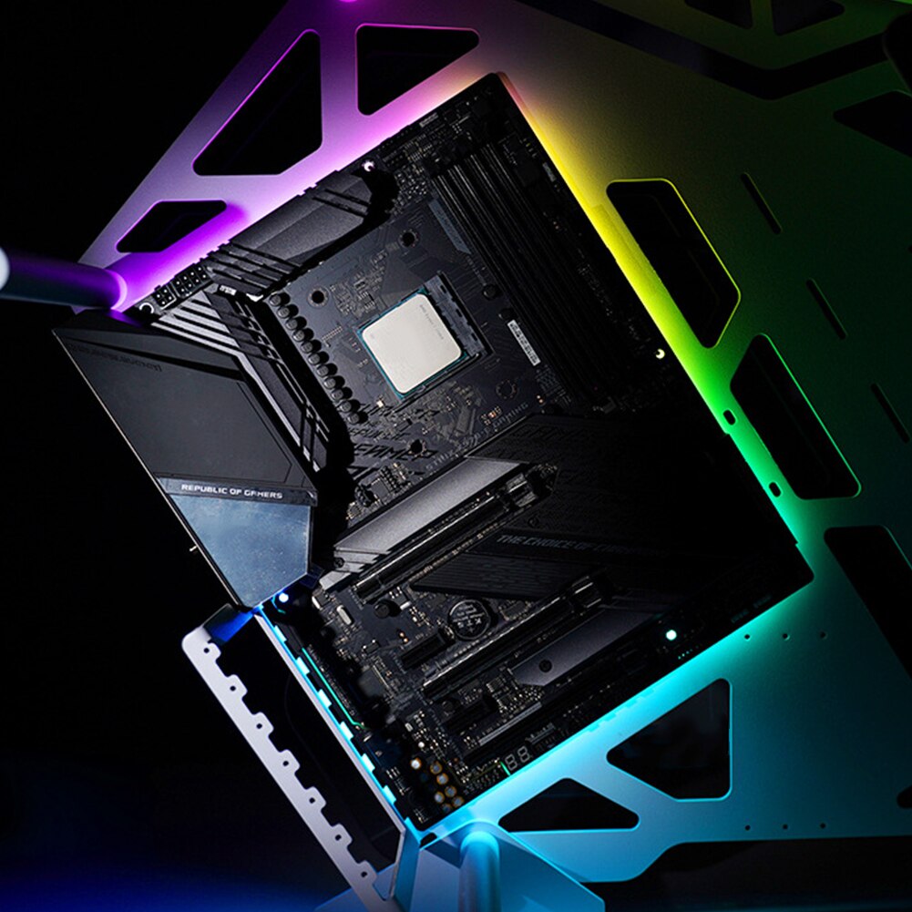 Home 5V ATX PC Case Cabinet Easy Install Power Decorative Office Mainboard Lighthouse Desktop Computer ARGB Sync