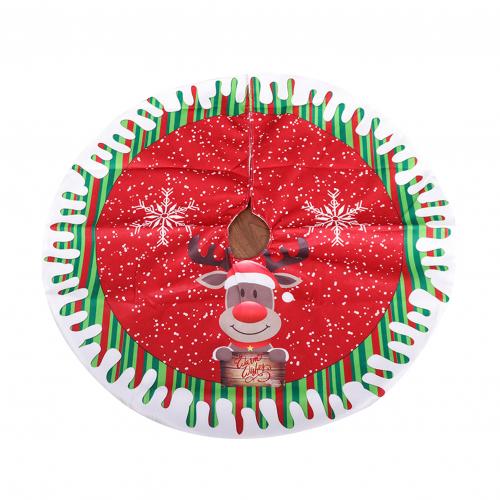 80cm slidstærkt juletræsnegl runde elg / santa / snemand print med juletræsovertræk gulvtæppe juledekoration: C