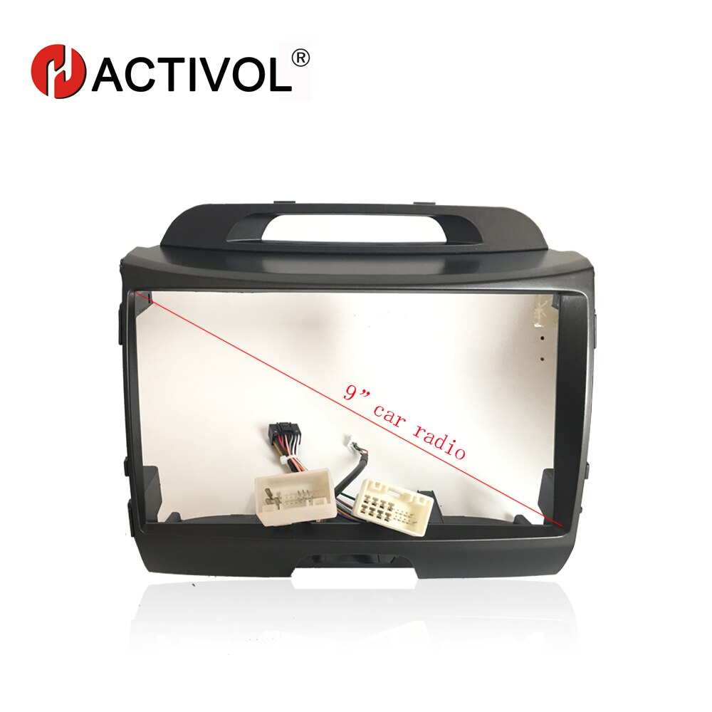 Marco de placa frontal de Radio de coche 2 Din HACTIVOL para KIA SPORTAGE R , panel de reproductor GPS DVD para coche, kit de montaje de panel, accesorio de coche