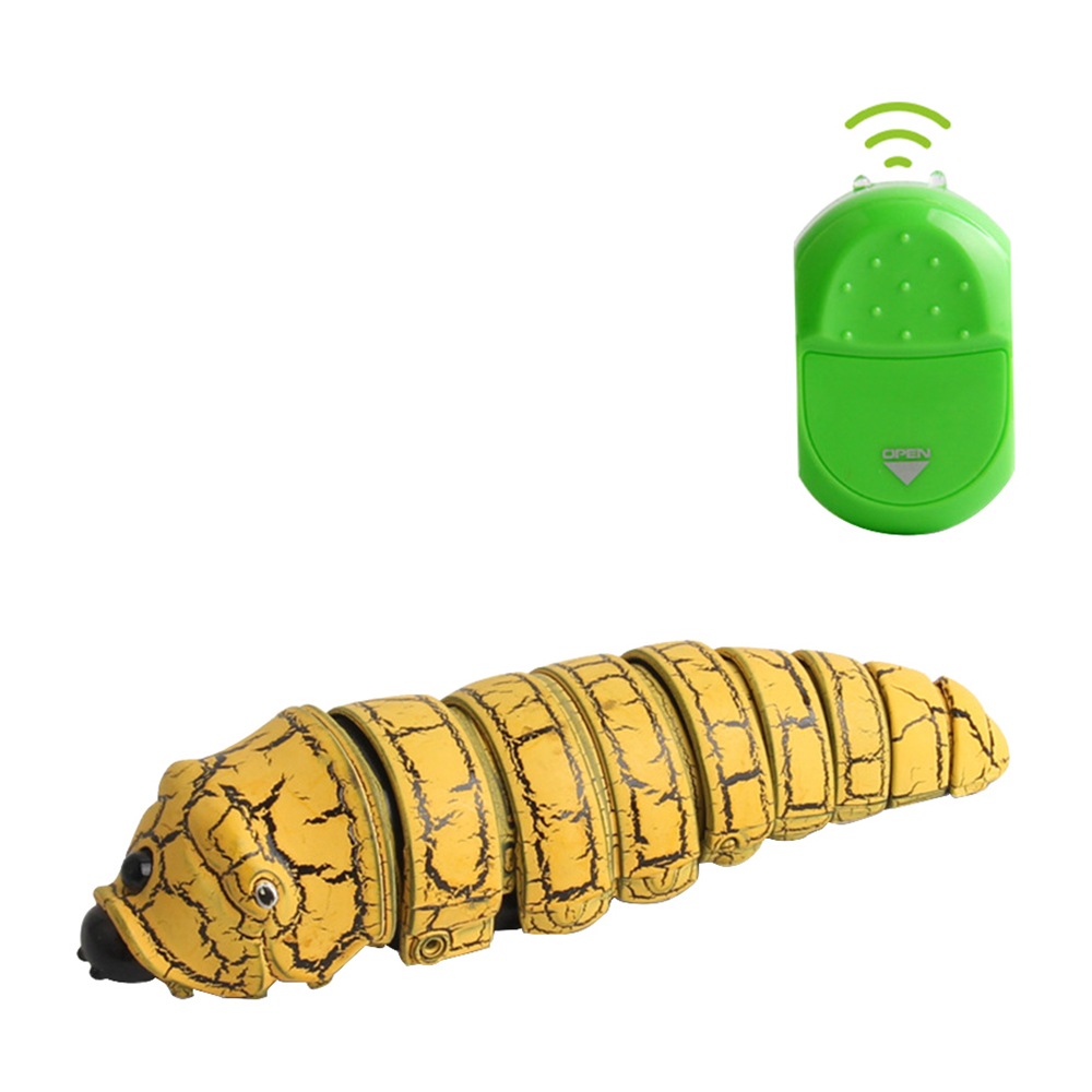 Remote Control Caterpillar Toys Infrared Induction Remote Control Caterpillar Animal Insect Electric Toy Christmas Kids Toy: Yellow