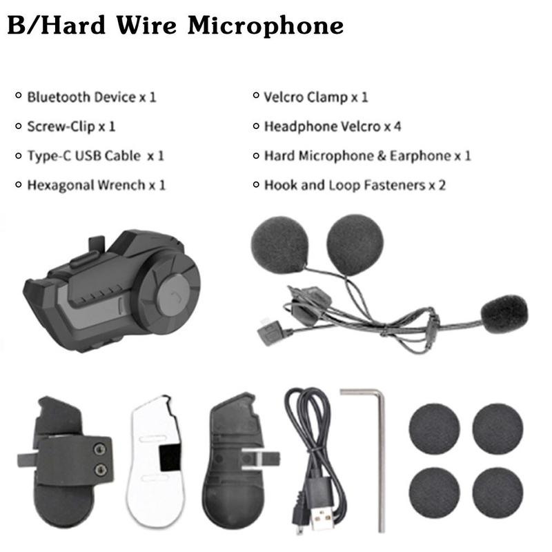 2 Rider 800M Bluetooth 5.0 Intercom Motorcycle Helmet Headset Alking Universal Pairing Waterproof Interphone FM Radio Wireless: B