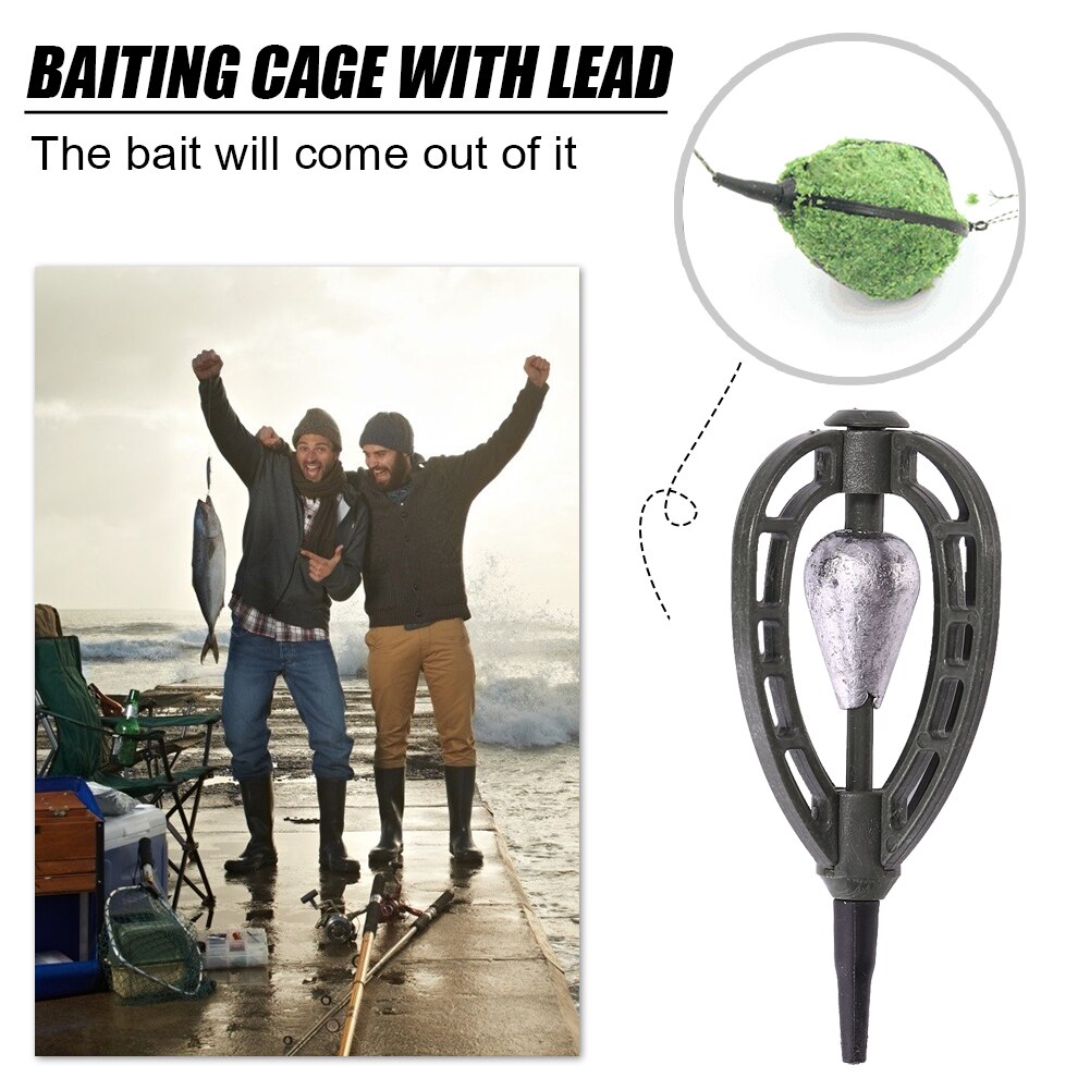 30/40/45/60g fiskeføder havkat madding kurv burholder med bly synke karpe fiskegrej værktøj pesca iscas tilbehør