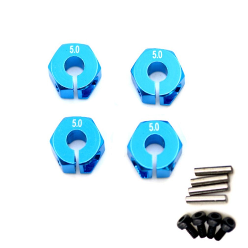 4 stks/partij 5mm Dikke 12mm Aluminium Wiel Hex Moer Met Pins Drive Hubs 102042 Upgrade Onderdelen Voor 4WD RC Auto Himoto