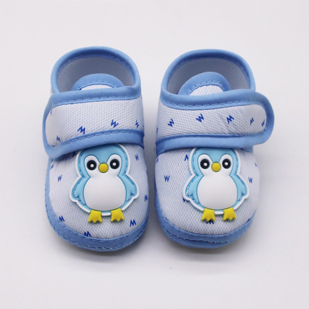 Pasgeboren Baby Meisjes Jongen Prewalker Cartoon Penguin Animal Hoofd Anti-Slip Enkele Schoenen Sneakers Casual Baby Bebes Schoenen #60: Blauw / 12