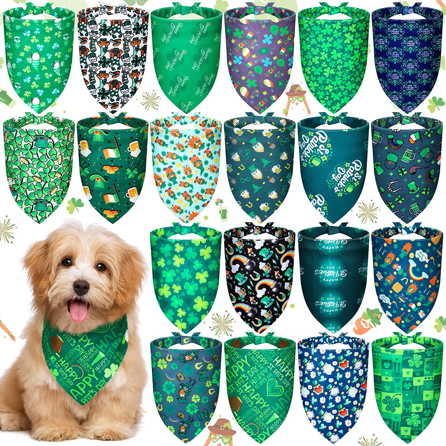 20 paquetes de pañuelos navideños para perros, bufandas triangulares para perros, Baberos para perros de Acción de Gracias y Halloween, pañuelos para accesorios para perros: Rojo