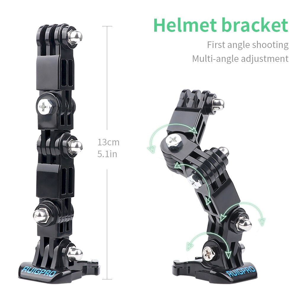 Adaptador de montaje de soporte frontal y lateral para casco, reducción de ruido y viento, esponja a prueba de viento para GoPro Hero 9/8/7/6/5, accesorio negro para Go Pro