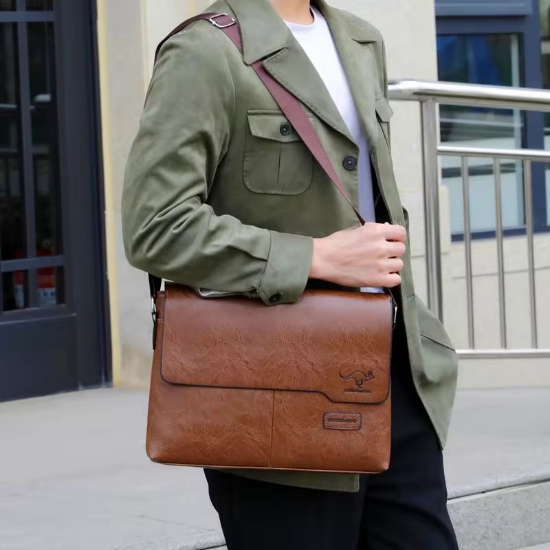 Luxe merk heren schoudertas voor ipad, leren zakelijke handtas, messenger bag voor heren, grote schoudertas voor heren, crossbodytas voor heren