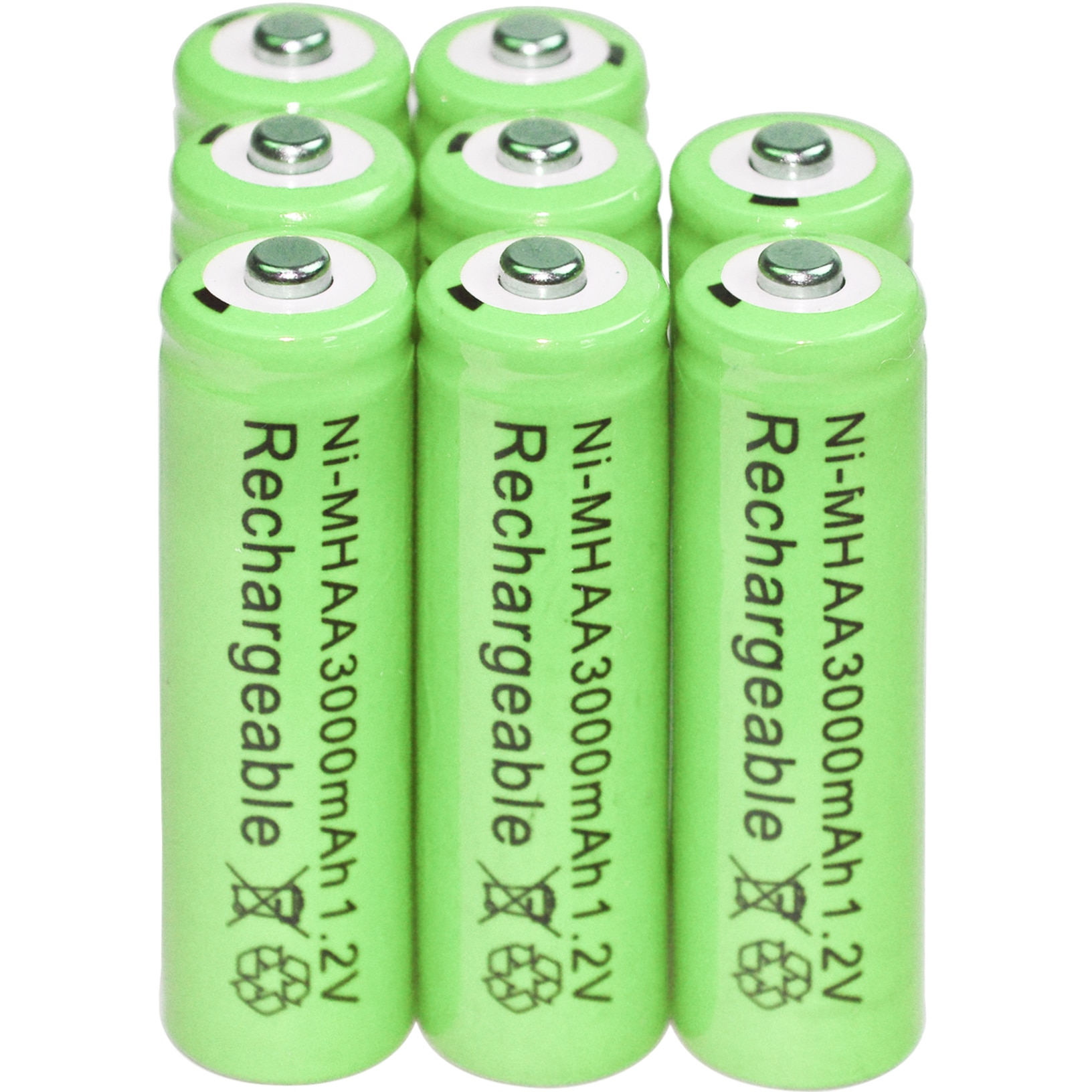 20pcs AA 1.2V 3000mAh NiMH 1.2v Rechargeable Batteries Green battery Garden Solar Light LED flashlight torch
