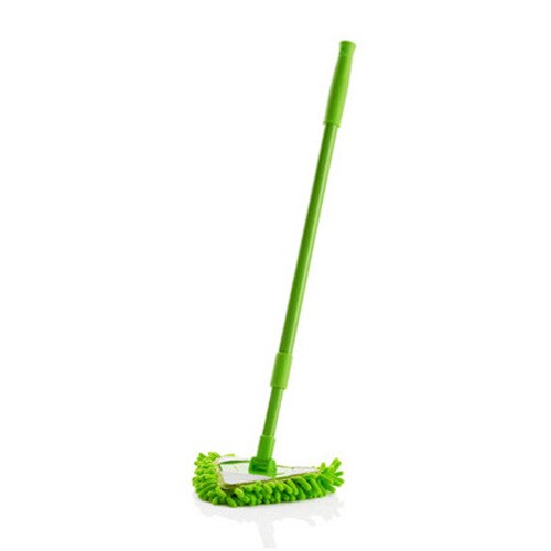 Mikrofiberudtrækkelig moppe chenille udskiftelig renseklud praktisk multifunktionsabsorberbarhed tørt vådt husholdningsværktøj: Grøn-moppe